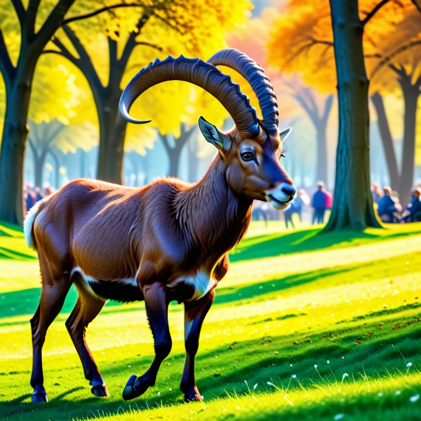 Picture of a playing of a ibex in the park