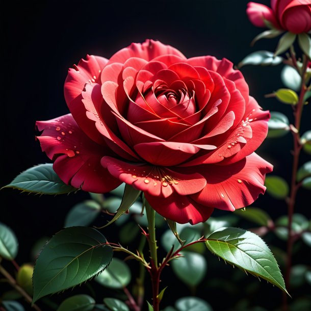 Illustration of a red japan rose