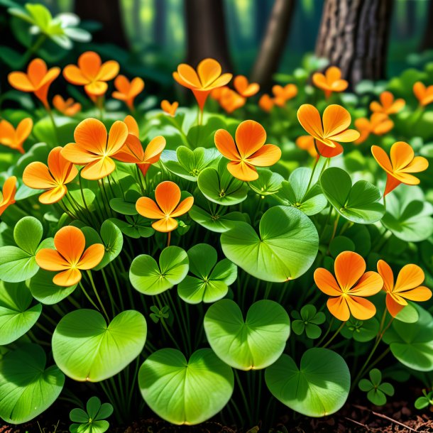 Clipart of a orange wood sorrel