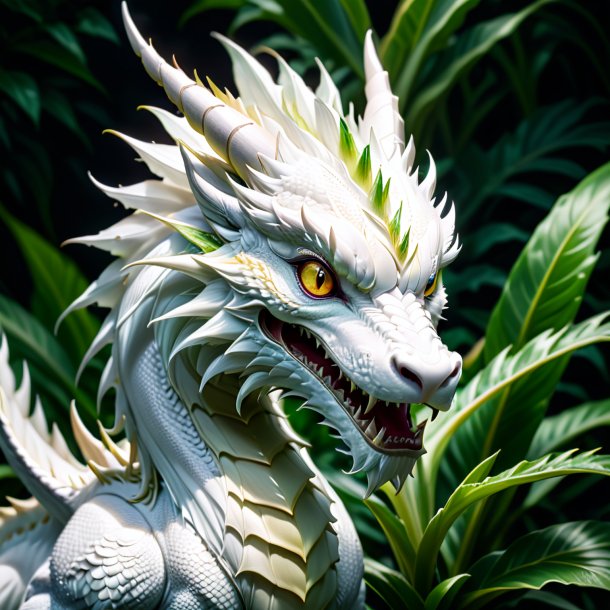 Portrait of a white dragon-plant