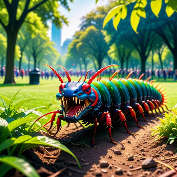 Picture of a angry of a centipede in the park