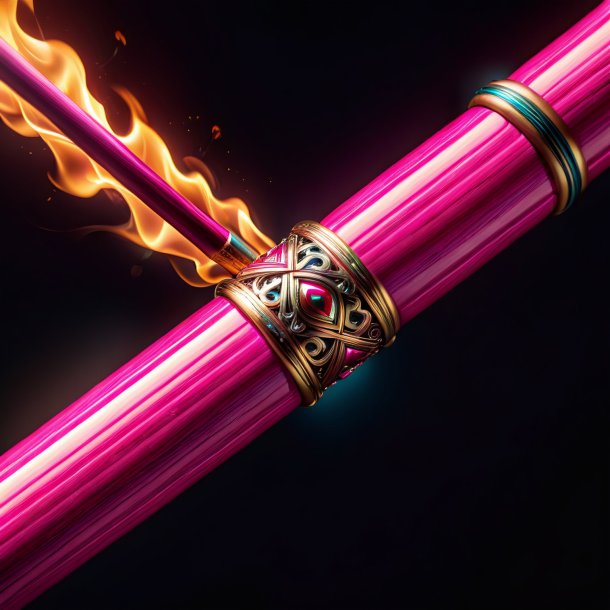 Drawing of a hot pink indian cane