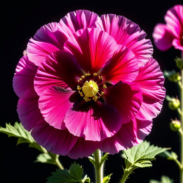 Picture of a hot pink hollyhock