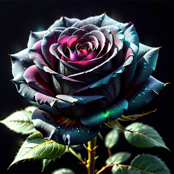 Clipart of a black rose