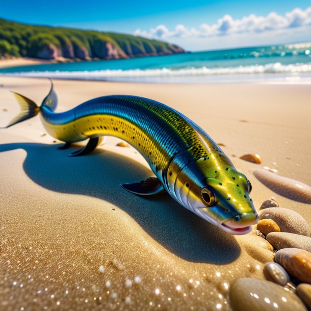 Picture of a swimming of a eel on the beach