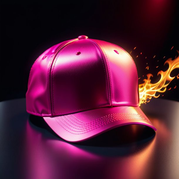 Clipart of a hot pink cap from metal