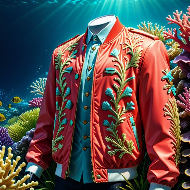 Clipart of a coral jacket from grass