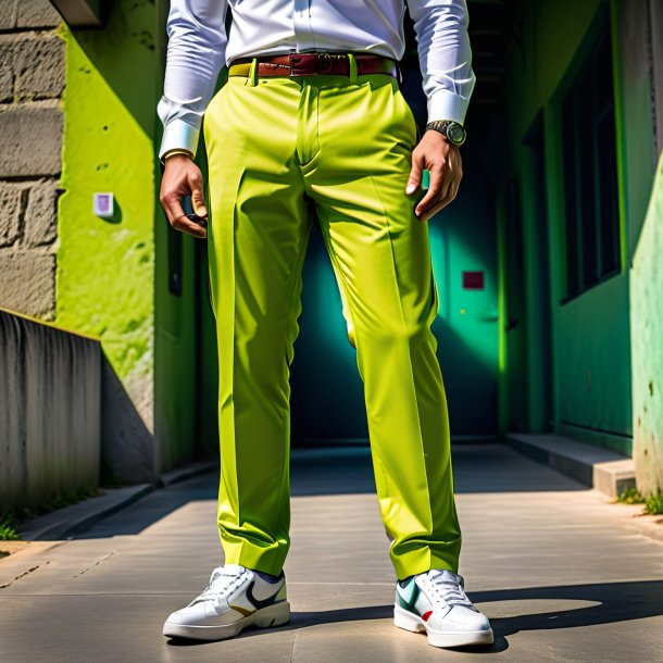 Photo of a lime trousers from concrete