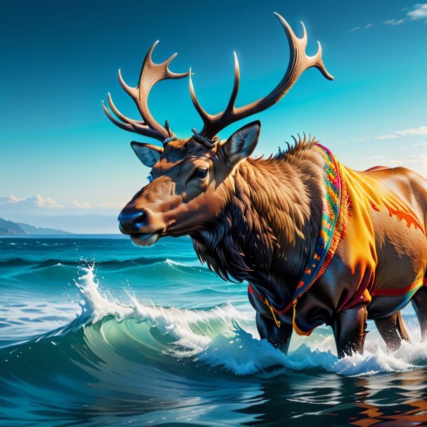 Pic of a elk in a hoodie in the sea