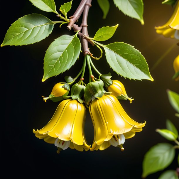 Figure of a khaki yellow waxbells