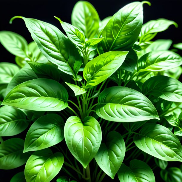 Photographie d'un basilic vert de pois