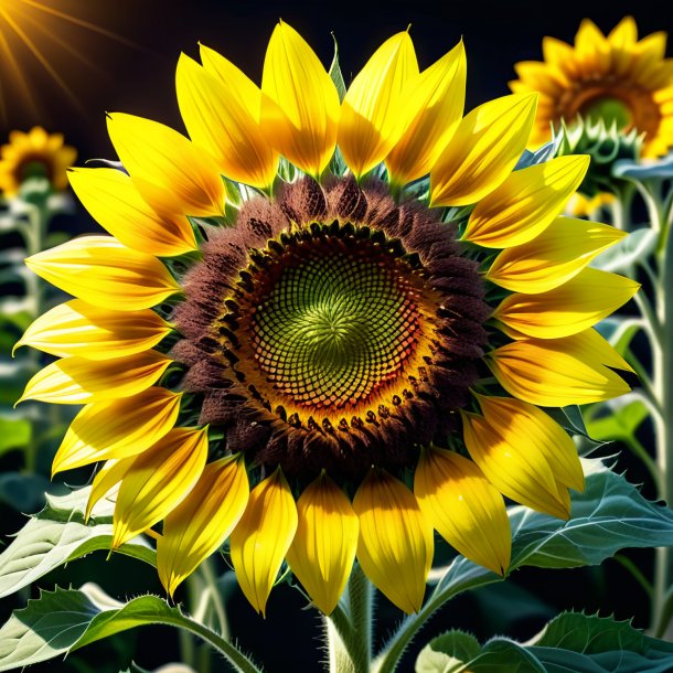 Clipart of a olden sunflower
