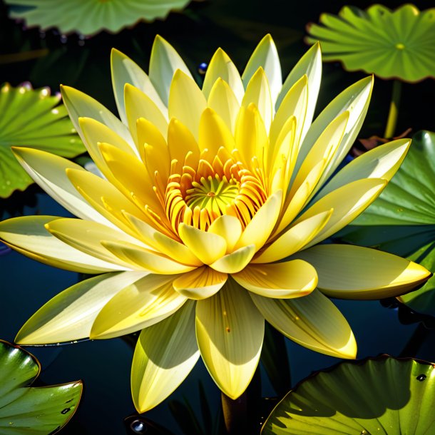 "clipart of a olden water lily, yellow"