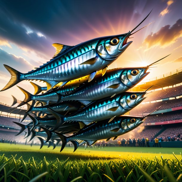 Picture of a threatening of a sardines on the field