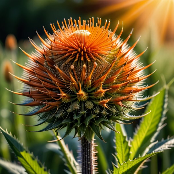 Foto de um teasel laranja