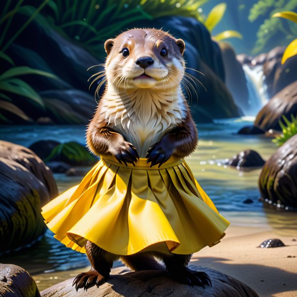 Image d'une loutre dans une jupe jaune