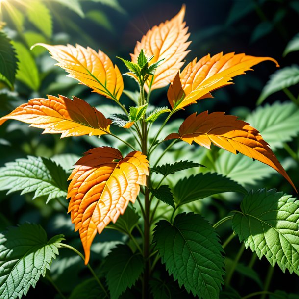 Clipart of a orange nettle