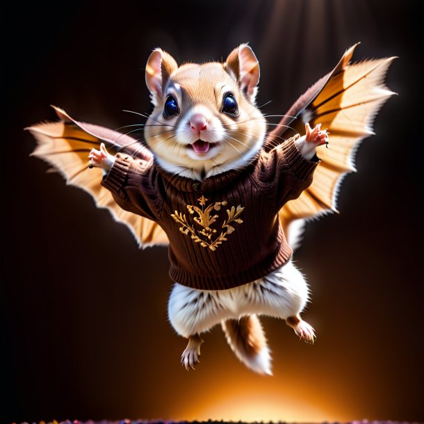 Pic of a flying squirrel in a brown sweater