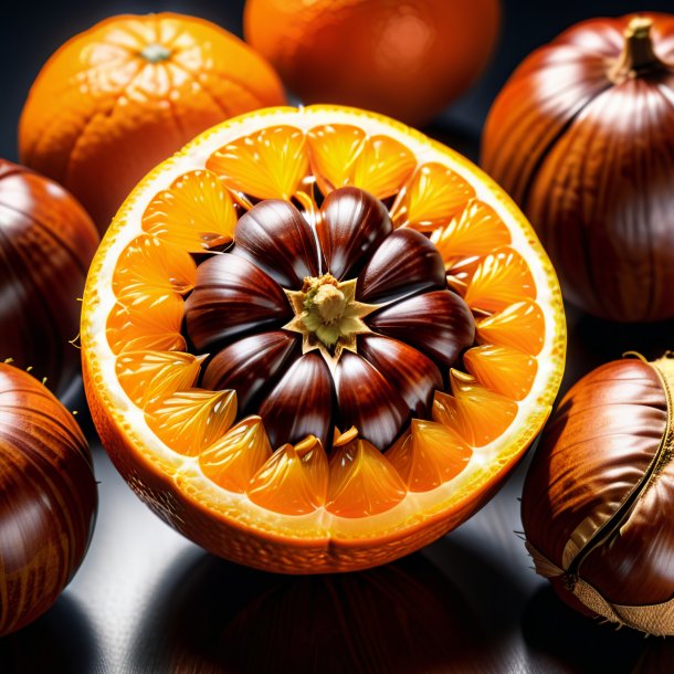 Clipart of a orange chestnut
