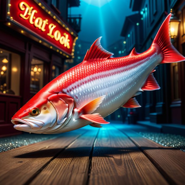 Photo of a haddock in a red shoes