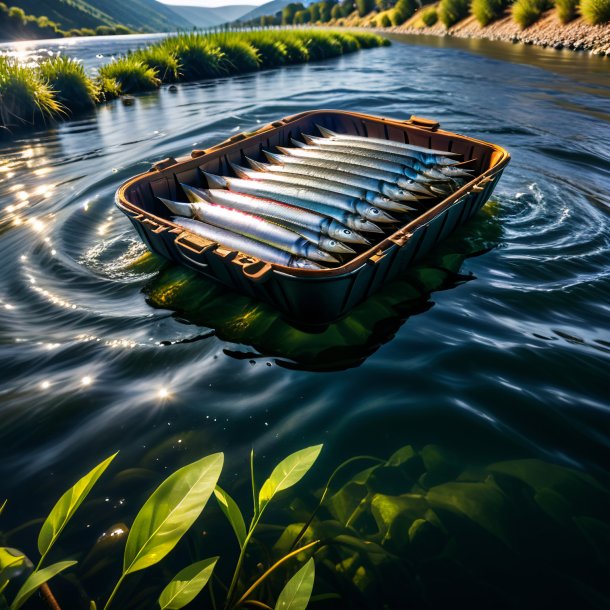 Image d'une sardine dans un gilet dans la rivière