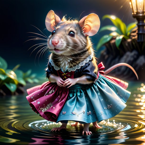 Picture of a rat in a skirt in the water