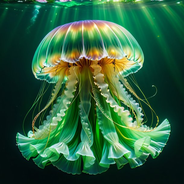 Pic of a jellyfish in a green skirt