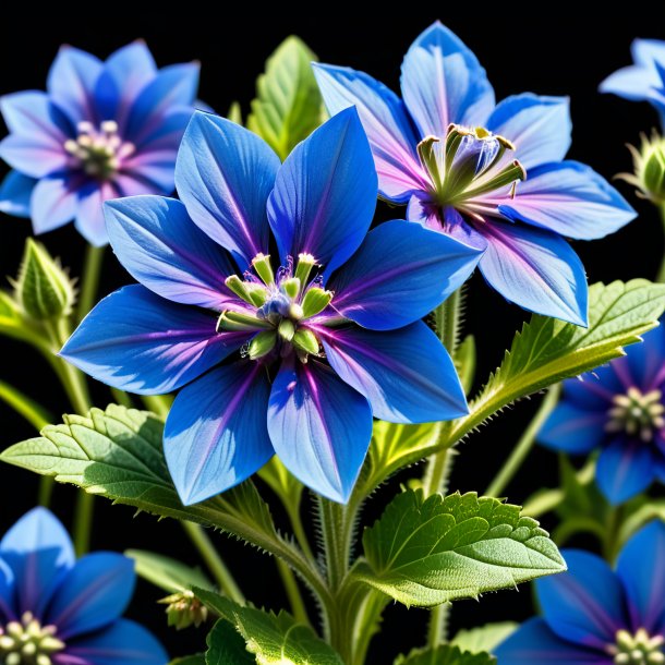 Clipart of a navy blue borage