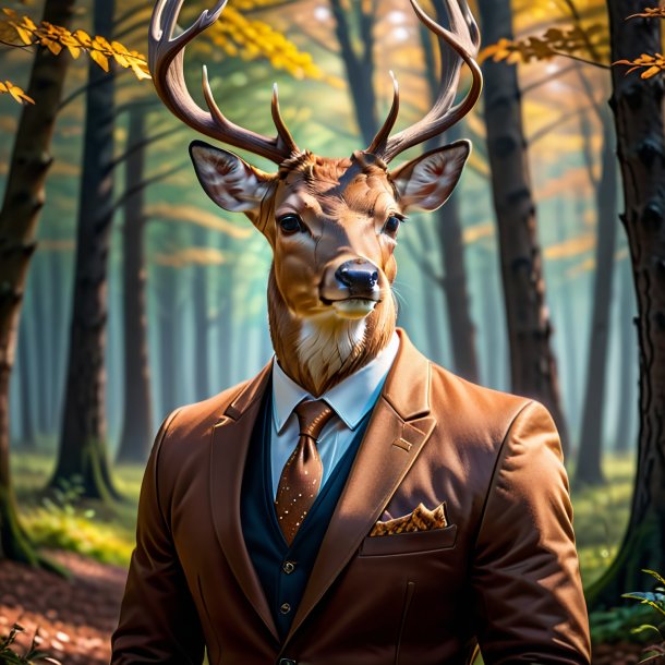 Photo of a deer in a brown jacket