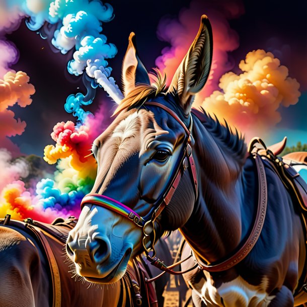 Picture of a smoking of a mule on the rainbow