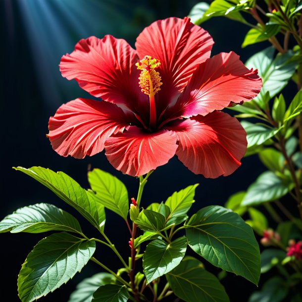 Pic d'un hibiscus rouge