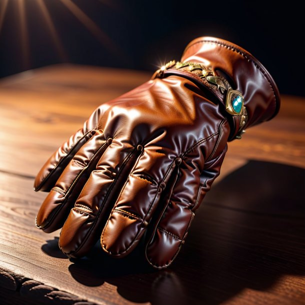 Clipart of a brown gloves from stone