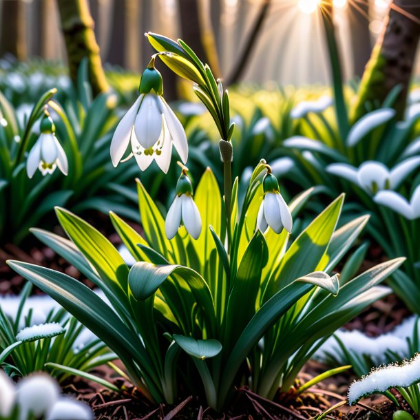 Pic d'une goutte de neige kaki