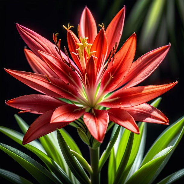 Drawing of a red tuberose