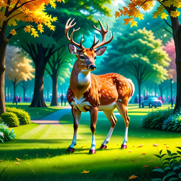 Image of a deer in a shoes in the park