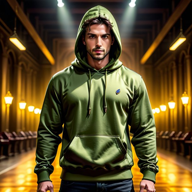 Image of a olive hoodie from iron