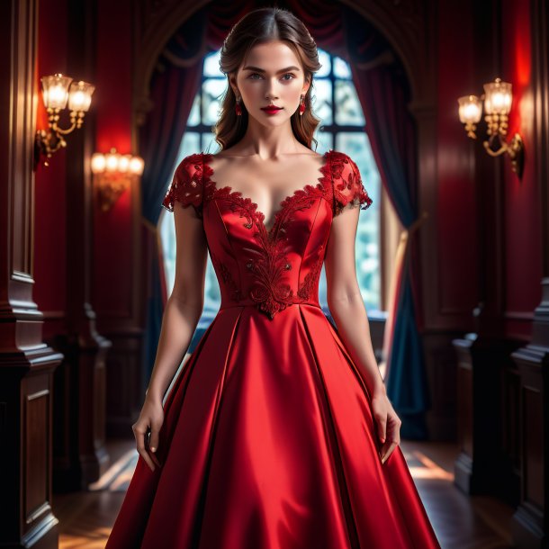 Foto de um vestido vermelho de ferro