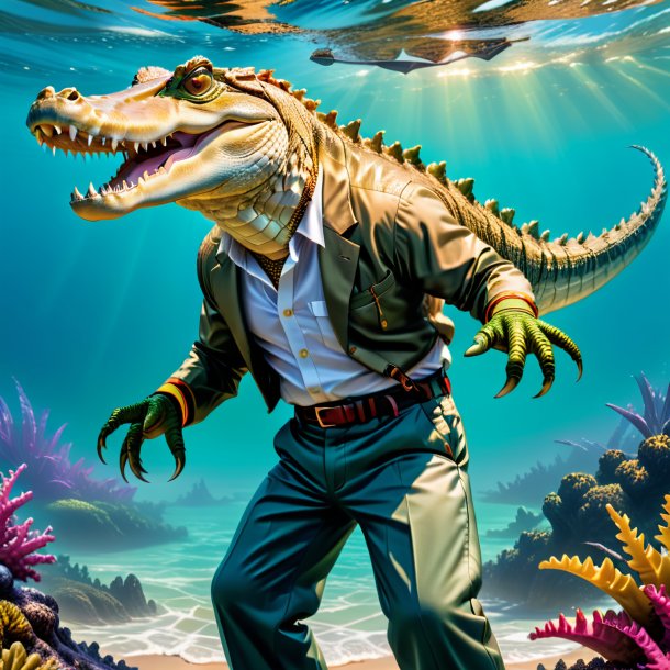 Pic of a crocodile in a trousers in the sea