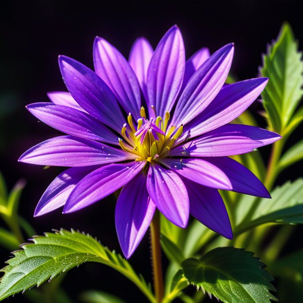 Depiction of a purple starwort