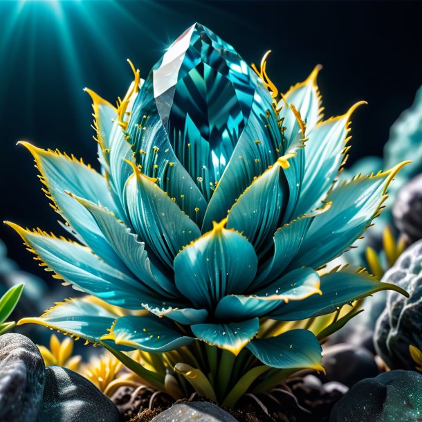 Imagery of a aquamarine yellowroot