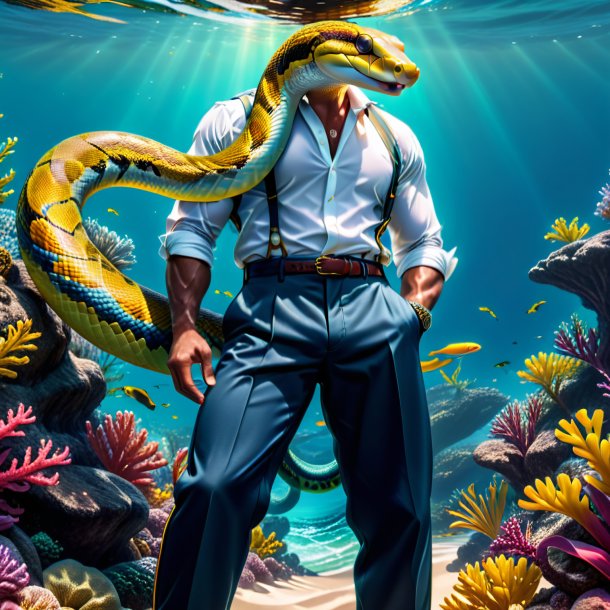 Image of a snake in a trousers in the sea