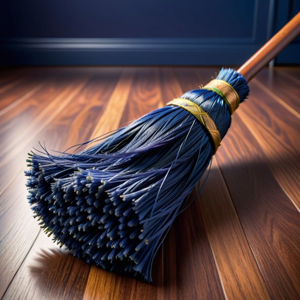 "picture of a navy blue broom, prickly"