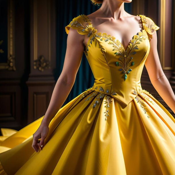 Foto de un vestido amarillo de papel