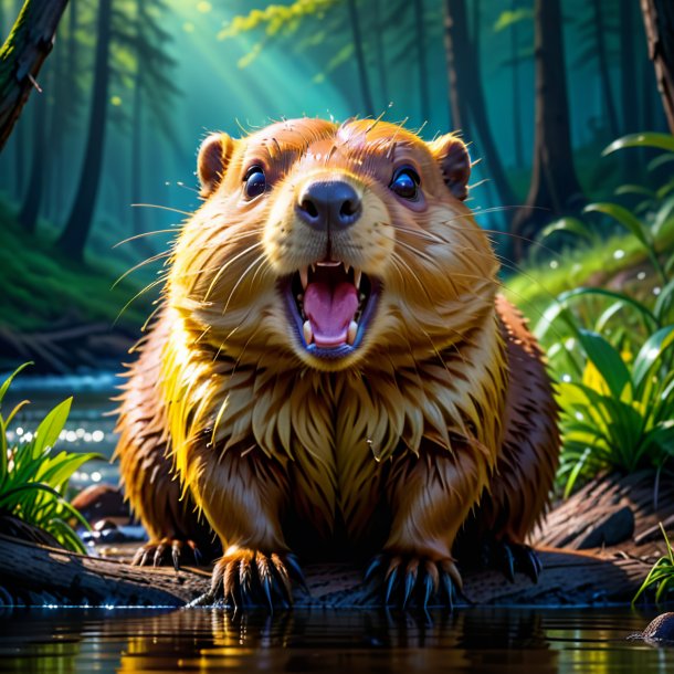 Pic of a yellow crying beaver