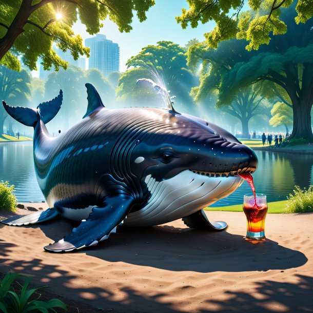 Image of a drinking of a whale in the park