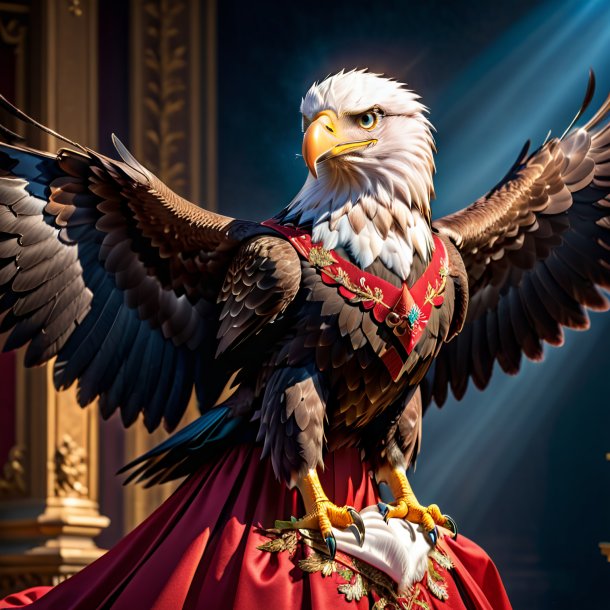 Pic of a eagle in a red dress