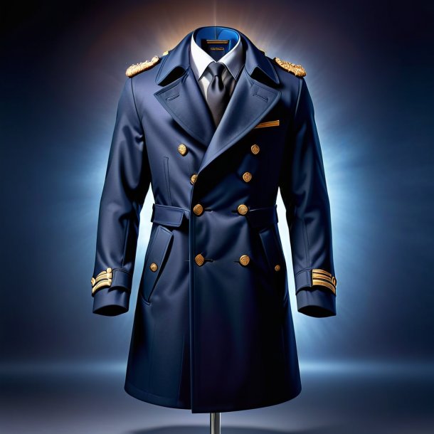 Clipart of a navy blue coat from iron