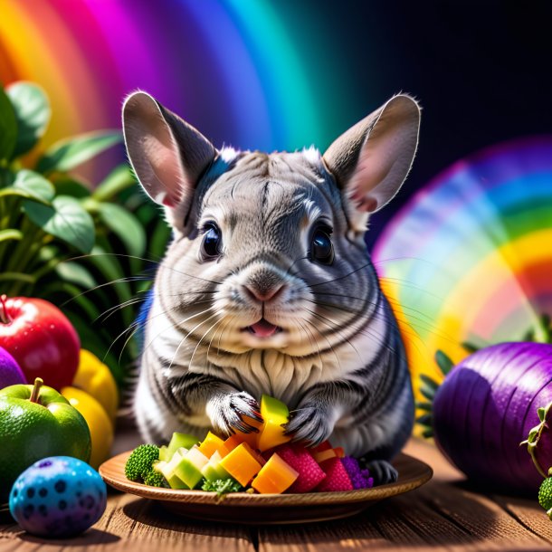 Imagen de un comer de unas chinchillas en el arco iris