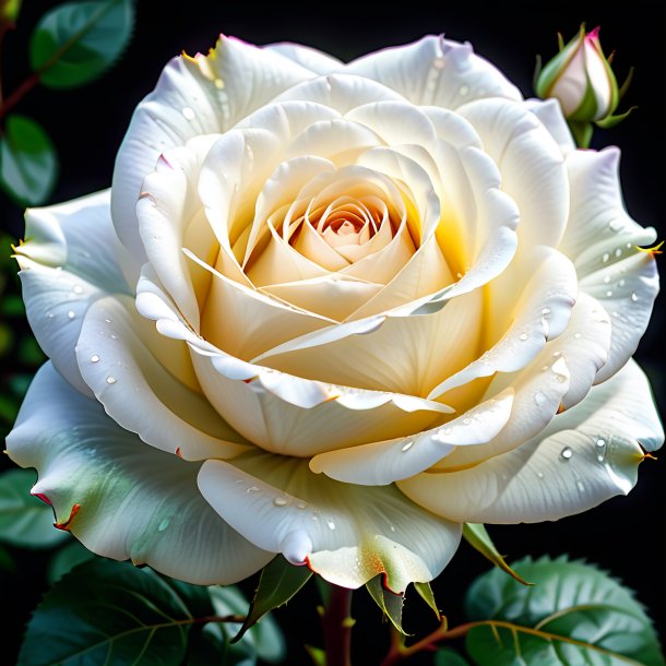 Portrayal of a white rose