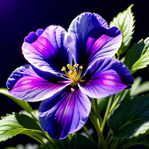 "picture of a navy blue violet, white"